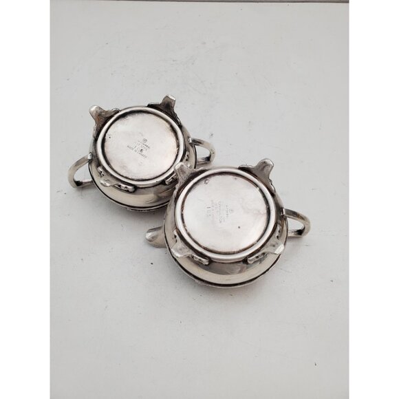 Vintage Sugar Bowl and Creamer Pitcher with Handle -silver plated Irvinware, - Picture 7 of 10